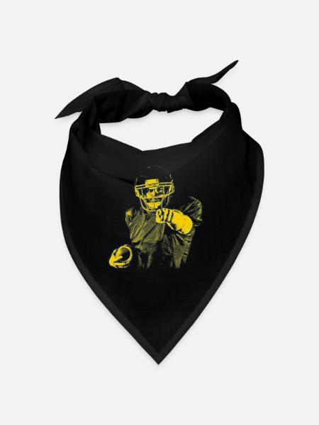 Yellow Blue Football Star Index Finger - Bandana - black - Front