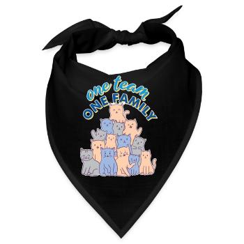 team familie katze hundesport elternzeit witzig - Bandana - Schwarz - Vorne