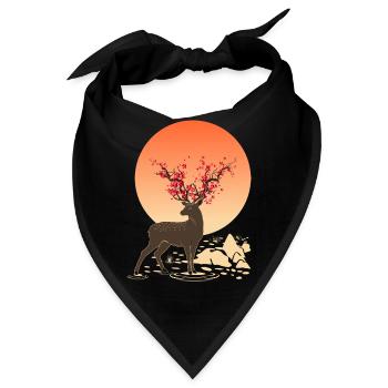 Hirschgeist | Schützen Sie Sika Hirsche - Bandana - Schwarz - Vorne