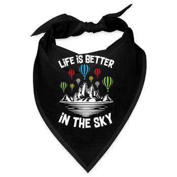 Life is Better in the sky Air Balloon - Bandana - Schwarz - Vorne