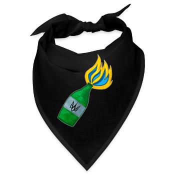 Molotowcocktail. Ukrainischer Kampf. UA-Symbol. - Bandana - Schwarz - Vorne