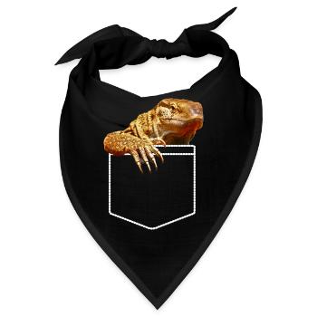 Savannah Monitor Eidechsentasche - Bandana - Schwarz - Vorne