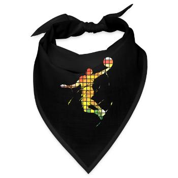 Basketball Basketballspieler Dunking Pixel Bunt - Bandana - Schwarz - Vorne