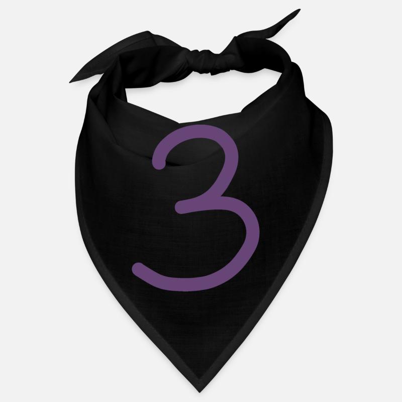 3 numéro trois numéro violet anniversaire Bandana