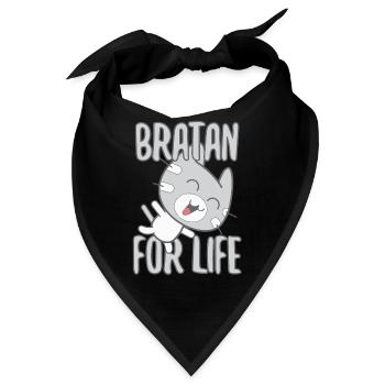 Bratan Katze Kater grau Geschenk - Bandana - Schwarz - Vorne