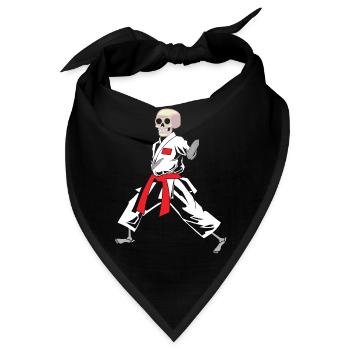 Karate Red Belt Skull - Bandana - Schwarz - Vorne