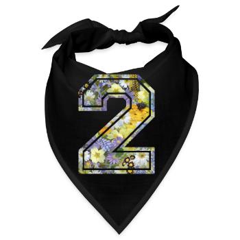 Nummer 2 Blume, Fußballmannschaft, Universitätsbasketball - Bandana - Schwarz - Vorne