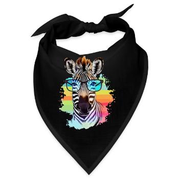 Milo, das Zebra mit der Brille - Bandana - Schwarz - Vorne