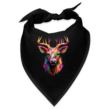 Buntes Hirschgeweih - Bandana - Schwarz - Vorne