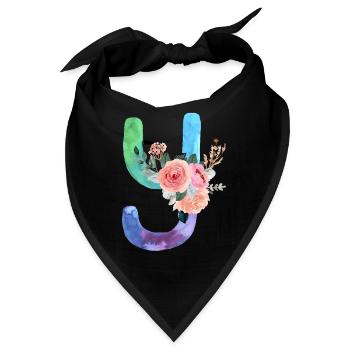 Buchstabe y Aquarell - Bandana - Schwarz - Vorne