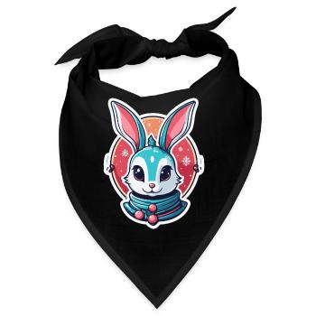 Hase Weihnachten Illustration - Bandana - Schwarz - Vorne