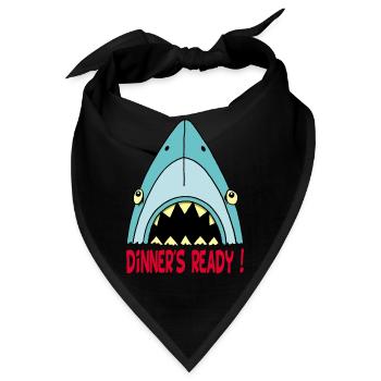 Hungriger Hai - Bandana - Schwarz - Vorne