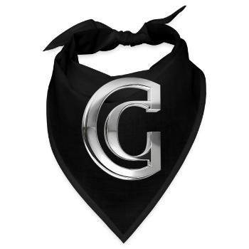Chrome ,, C " Metallic - Bandana - Schwarz - Vorne