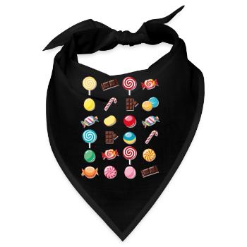 Bonbons und süße Leckereien - Bandana - Schwarz - Vorne