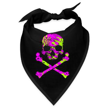 Totenkopf mit Knochen - Bandana - Schwarz - Vorne