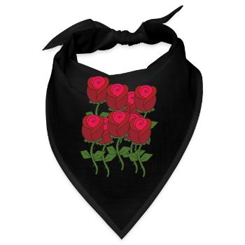 rosen - Bandana - Schwarz - Vorne