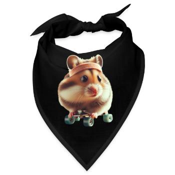 Athlete Skateboarding Hamster - Bandana - Schwarz - Vorne