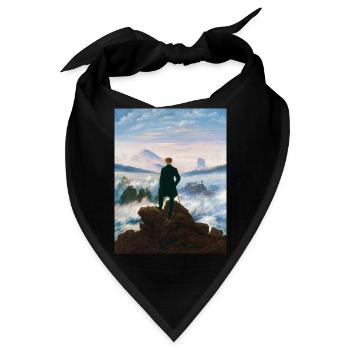 Wanderer über dem Nebelmeer Caspar David Friedrich - Bandana - Schwarz - Vorne