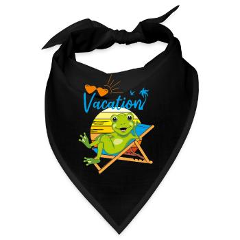 Glücklicher kleiner Frosch entspannt sich auf dem Liegestuhl - Bandana - Schwarz - Vorne