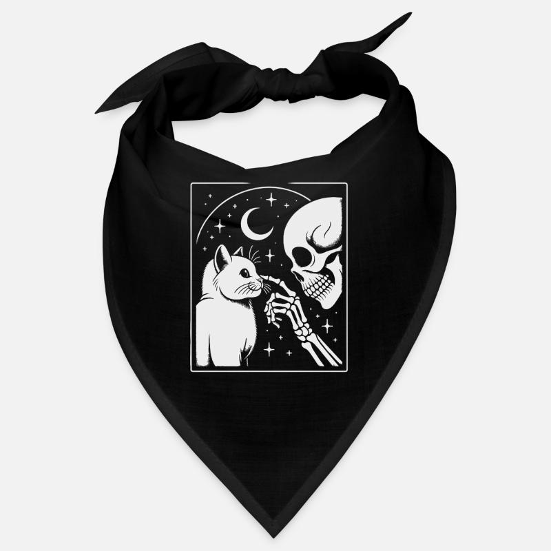 Chat céleste et squelette Art de la nuit Bandana