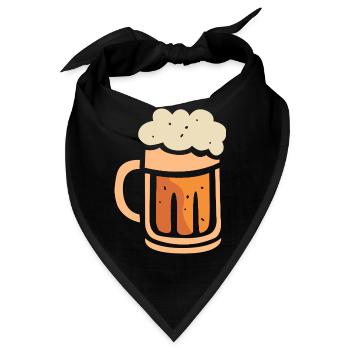 Bierkrug mit Schaum – Lustiges Cartoon-Design - Bandana - Schwarz - Vorne
