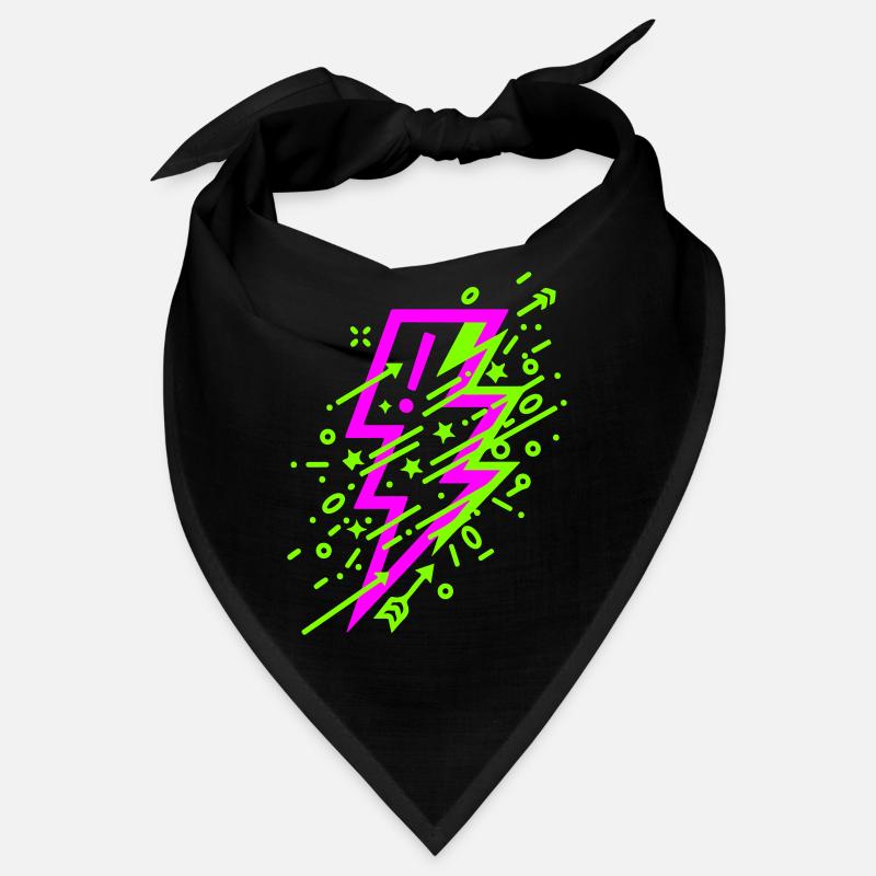 Lebendige kosmische Blitze in Neon - Bandana - Schwarz