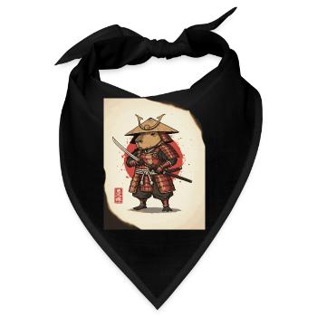 Anthropomorphe Ratten-Samurai in Rüstung - Bandana - Schwarz - Vorne