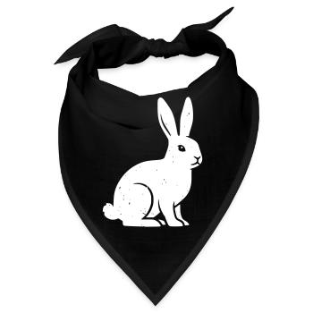 Hase Hasen Kaninchen Vektor - Bandana - Schwarz - Vorne