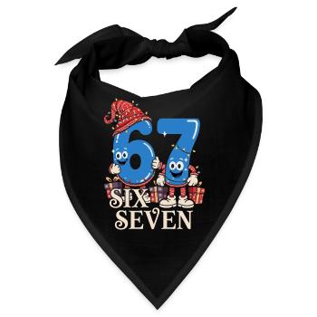 Sechs Sieben 6 7 Aura Points Kids Gaming Niedlich  - Bandana - Schwarz - Vorne