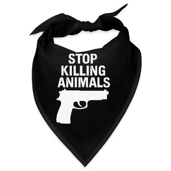 Stoppt Tiermord – Statement Shirt - Bandana - Schwarz - Vorne