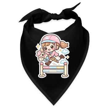 Kawaii Pony Sprung Hindernis - Bandana - Schwarz - Vorne