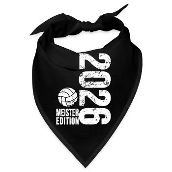 Volleyball Meister Shirt 2026, weiß,  Badelatschen - Bandana - Schwarz - Vorne