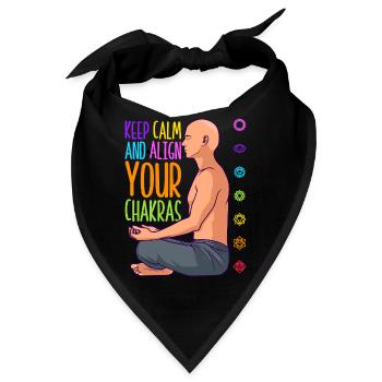 Ruhe bewahren - Chakren ausrichten - Bandana - Schwarz - Vorne
