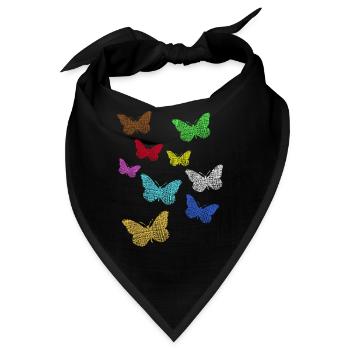 Neon Schmetterlinge  - Bandana - Schwarz - Vorne