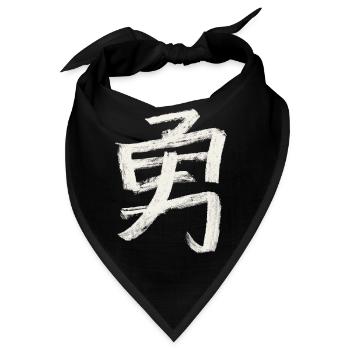 Mut (Japanisch) Schriftzeichen Kanji - Kohle - Bandana - Schwarz - Vorne