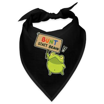 Bunter Demo-Frosch - Bandana - Schwarz - Vorne
