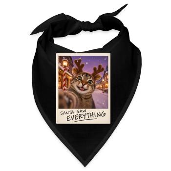 Santa Saw Everything Katze Selfie - Bandana - Schwarz - Vorne