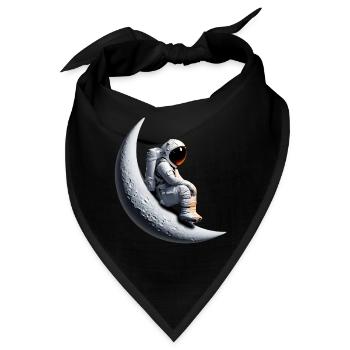 Astronaut im Halbmond - Bandana - Schwarz - Vorne