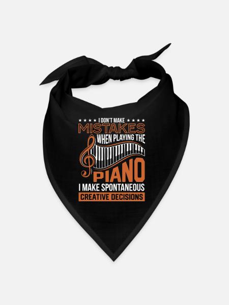 Piano Playing Music Musician Mistake Pianist - Bandana - black - Front