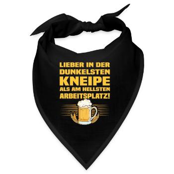 Kneipe - Lustiger Bier Spruch - Bandana - Schwarz - Vorne