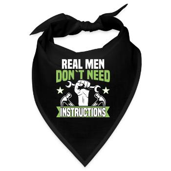 Echte Männer Brauchen Keine Anleitung - Heimwerker - Bandana - Schwarz - Vorne