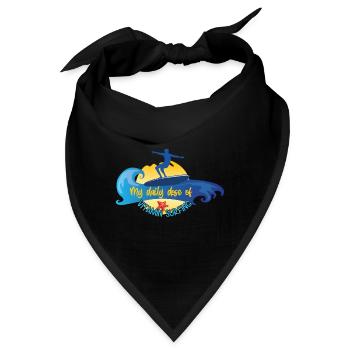 Alles Was Ich Brauche Ist Tägliche Dosis Surfen - Bandana - Schwarz - Vorne
