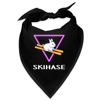 skifahrer alpin ski skihase hüttengaudi - Bandana - Schwarz - Vorne
