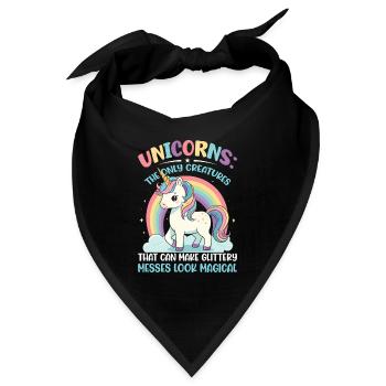 Einhörner: Die einzigen Lebewesen, die Glitzer erzeugen können - Bandana - Schwarz - Vorne