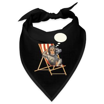 Affe Traum Urlaub Liegestuhl - Bandana - Schwarz - Vorne