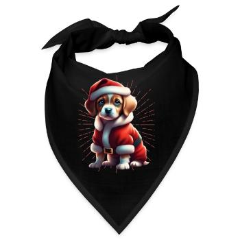 Frohe Weihnachten Hund Hunde - Bandana - Schwarz - Vorne