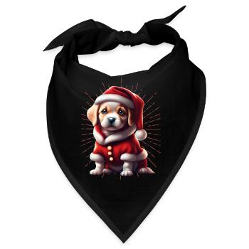Bulldogge Frohe Weihnachten Hund Hunde - Bandana - Schwarz - Vorne