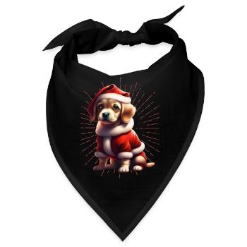 Frohe Weihnachten Hund Hunde - Bandana - Schwarz - Vorne