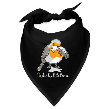 Rotzkehlchen hell Rotkehlchen hat Schnupfen - Bandana - Schwarz - Vorne