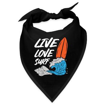 Live Love Surfing - Bandana - Schwarz - Vorne